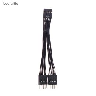 Llph สายเคเบิลต่อขยายเมนบอร์ดคอมพิวเตอร์ USB 9 Pin 1 Female เป็น 2 Male Y Splitter LLP 1 ชิ้น