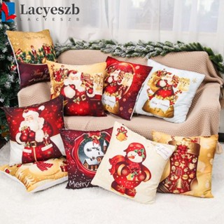 Lacyeszb ปลอกหมอน ลายซานตาคลอส สุขสันต์วันปีใหม่ สําหรับตกแต่งบ้าน คริสต์มาส