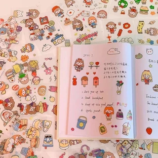 💥 จัดส่งจากประเทศไทย 💥 100 สติกเกอร์ ทําเอง คู่มือวัสดุตกแต่งเด็กถ้วยน้ําสติกเกอร์ใส สัตว์เลี้ยง สติ๊กเกอร์กันน้ํา