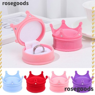 Rosegoods1 กล่องบรรจุภัณฑ์ สําหรับใส่เครื่องประดับ แหวน มงกุฎ