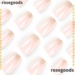 Rosegoods1 เล็บปลอม DIY สีชมพูนู้ด