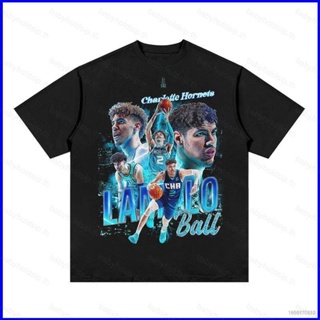 เสื้อยืดคอกลม แขนสั้น พิมพ์ลาย BS1 NBA LaMelo Ball พลัสไซซ์ สําหรับผู้ชาย และผู้หญิง SB1