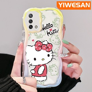 เคสโทรศัพท์มือถือแบบนิ่ม ใส กันกระแทก ลายการ์ตูนเฮลโลคิตตี สีครีม สําหรับ OPPO A74 4G A95 4G F19 F19S Reno 6 Lite