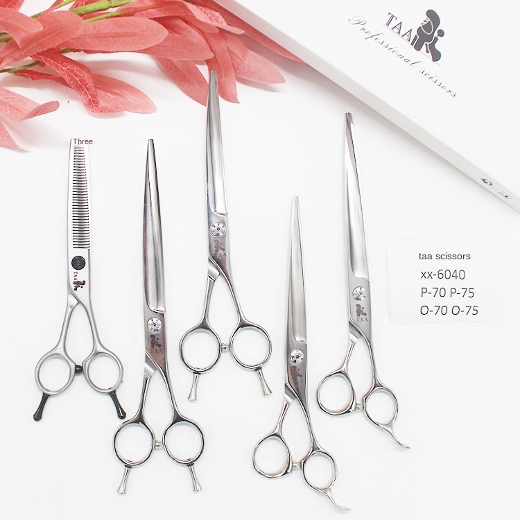Taa กรรไกรตัดขนสัตว์เลี้ยง กรรไกรตรง（7 นิ้ว  7.5 นิ้ว）  กรรไกรดัด（6.5 นิ้ว  7 นิ้ว  7.5 นิ้ว）  กรรไก