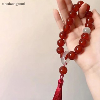 Shakangcool สร้อยข้อมือลูกปัดพู่โซ่ สไตล์ทิเบตโบราณ 12 มม. สําหรับของขวัญ