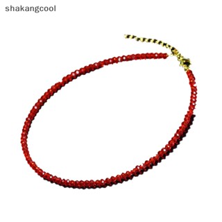 Shakangcool สร้อยคอโชคเกอร์สั้น ประดับลูกปัดคริสตัล สีสดใส เรียบง่าย เครื่องประดับ สําหรับผู้หญิง ของขวัญ ปาร์ตี้