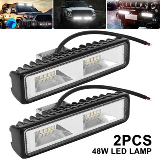 Ft ไฟตัดหมอก LED 48W IP67 กันน้ํา อเนกประสงค์ สําหรับรถบรรทุก ATV SUV DRL 2 ชิ้น