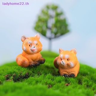 Doulady ตุ๊กตาฟิกเกอร์เรซิ่น รูปแพนด้า สีแดงน่ารัก DIY สําหรับตกแต่งบ้านตุ๊กตา 1 ชิ้น