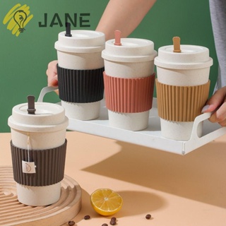 Jane แก้วกาแฟ พร้อมฝาปิด กันลื่น ทนความร้อน กันลวก แบบพกพา