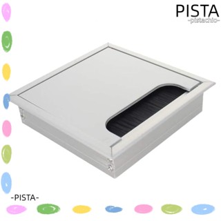 Pista ฝาครอบรูสายเคเบิล อะลูมิเนียมอัลลอย ทรงสี่เหลี่ยม ขนาด 120*120 มม. สีเงิน สําหรับโต๊ะทํางาน