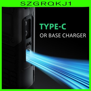 [szgrqkj1] อะแดปเตอร์ชาร์จแบตเตอรี่ Type C 1600mAh น้ําหนักเบา สีดํา สําหรับวิทยุสื่อสาร