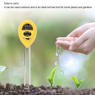 Family Shorage เครื่องวัดความชื้นในดิน 3 in 1 Humidity PH Illuminance Sensor Meter Gardening Probe Tester Yellow