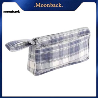 &lt;moonback&gt; กระเป๋าดินสอ ผ้าแคนวาส สร้างสรรค์ อุปกรณ์การเรียน เรียบง่าย กระเป๋าเก็บเครื่องเขียน