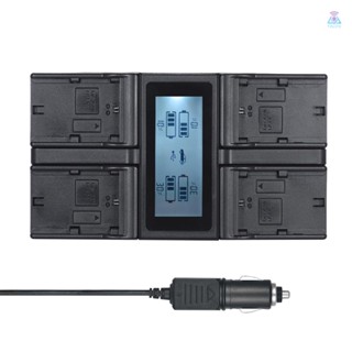 [T&amp;L] Andoer LP-E6 LP-E6N ที่ชาร์จแบตเตอรี่กล้องดิจิทัล 4 ช่องทาง หน้าจอ LCD แบบเปลี่ยน สําหรับ EOS 5DII 5DIII 5DS 5DSR 6D 7DII 60D 80D 70D พร้อมที่ชาร์จ DC