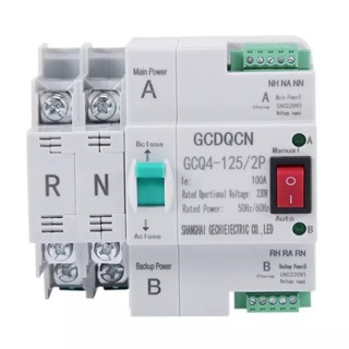 ATS 2P 63A, 100A Dual Power ATS เบรกเกอร์สวิทช์ไฟฟ้า ats Automatic transfer switch switch  เวลาในการเปลี่ยนน้อยกว่า 30ms