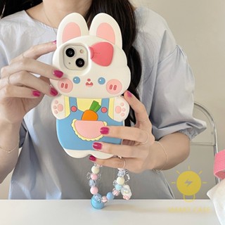 For เคสไอโฟน 14 Pro Max [Cute Rabbit Chain Silicone] เคส Phone Case For iPhone 14 Pro Max Plus 13 12 11 For เคสไอโฟน11 Ins Korean Style Retro Classic Couple Shockproof Protective TPU Cover Shell