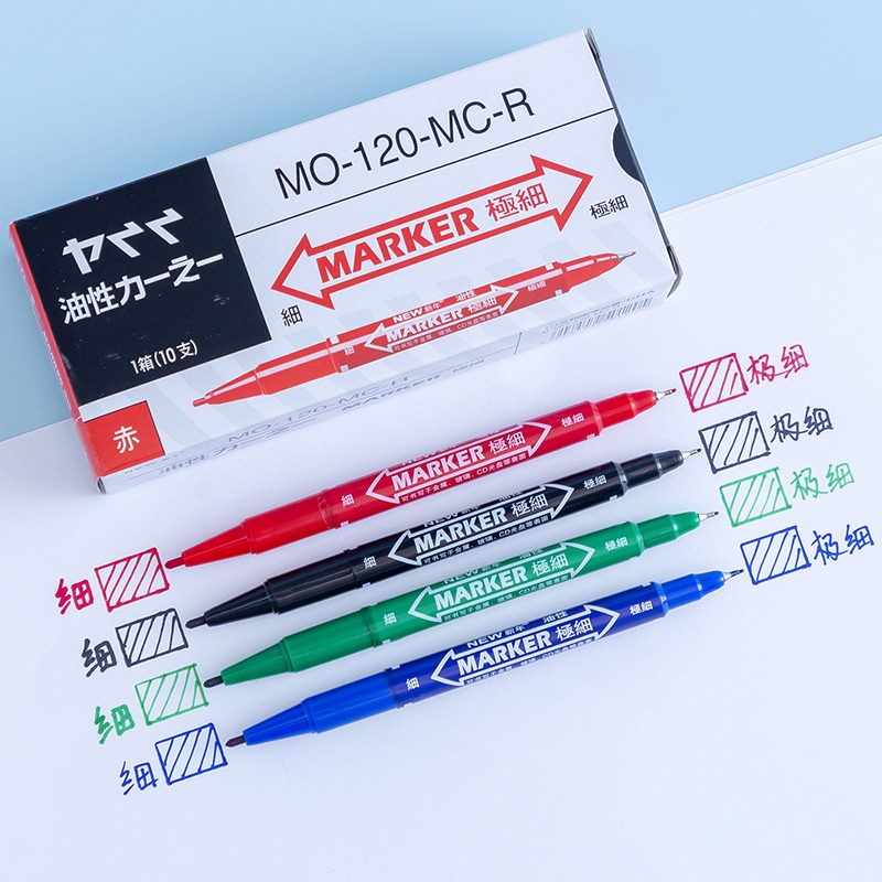 3สีdouble marker penปากกาเขียนซองไปรษณีย์ ปากกากันน้ำ