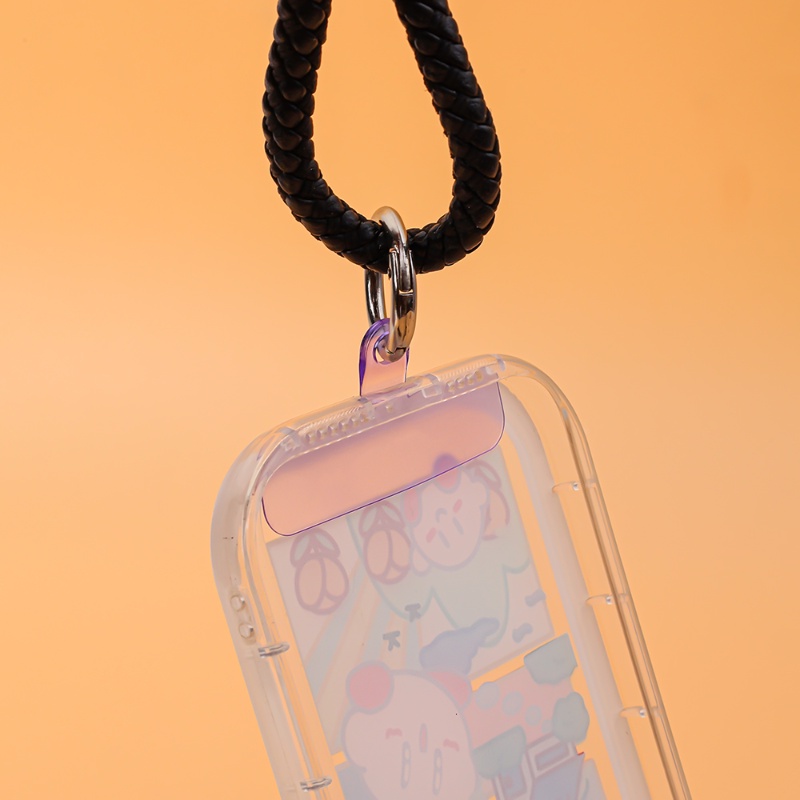 การ์ดสายคล้องโทรศัพท์มือถือในตัว / แผ่นแปะสายคล้องโทรศัพท์มือถือ แบบใสฝ้า / คลิปเชื่อมต่อจี้ / ตัวเชื่อมต่อแบบสแน็ปอิน ป้องกันการสูญหาย - รูปที่ 5