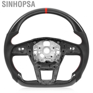 Sinhopsa Replacement for Audi C8 A6 S6 RS6 A7 S7 RS7 2019+ Carbon Fiber Steering Wheel Nappa Perforated Leather Red Stitching