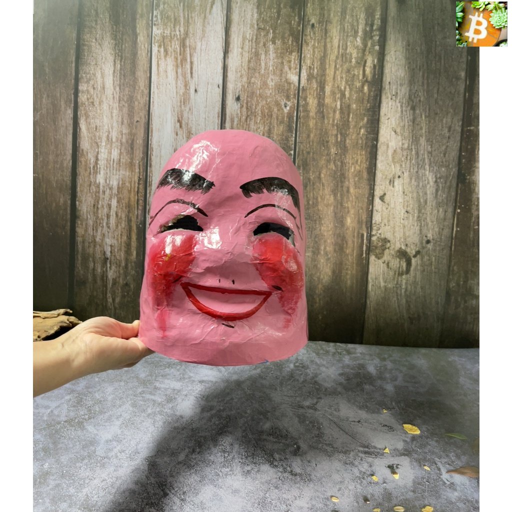 bitcoin หัวโขน เปเปอร์มาเช่ อาแป๊ะยิ้ม หัวโต .