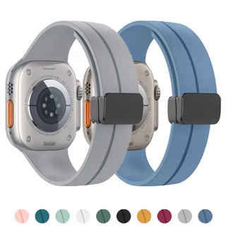 สายนาฬิกาข้อมือซิลิโคน สําหรับ Smart Watch band 45 มม. 44 มม. 40 มม. 41 มม. 42 มม. 38 มม. 44 45 มม. correa iWatch Series 8 7 se 6 5 3 8 ultra 49 มม.