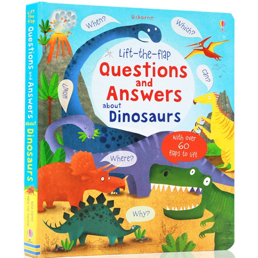 Usborne Lift The Flap Questions and Answers about Dinosaurs Activity English Reading Books หนังสือเด็กภาษาอังกฤษ หนังสือ
