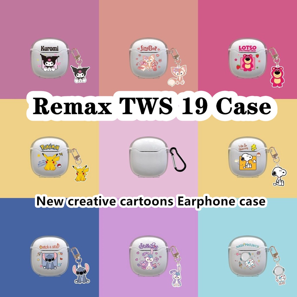 พร้อมส่ง!สําหรับ Remax TWS 19 ใหม่ เคสใส สร้างสรรค์ การ์ตูน สําหรับ Remax TWS 19 เคสนิ่ม หูฟัง เคส