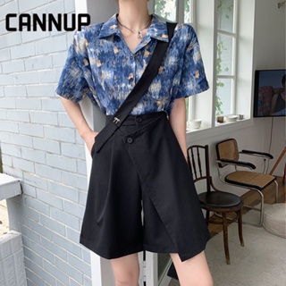 CANNUP เสื้อฮาวายผู้หญิง เสื้อวินเทจ ใส่สบายๆ ไซส์ใหญ่ ลายดอกไม้ A25K0QN