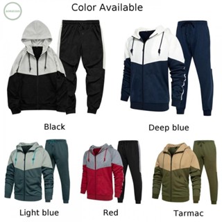 GORGEOUS~Mens Daily Long Sleeve Tracksuit Set-Jogging Tops Bottoms-Sweatshirt With Pocket