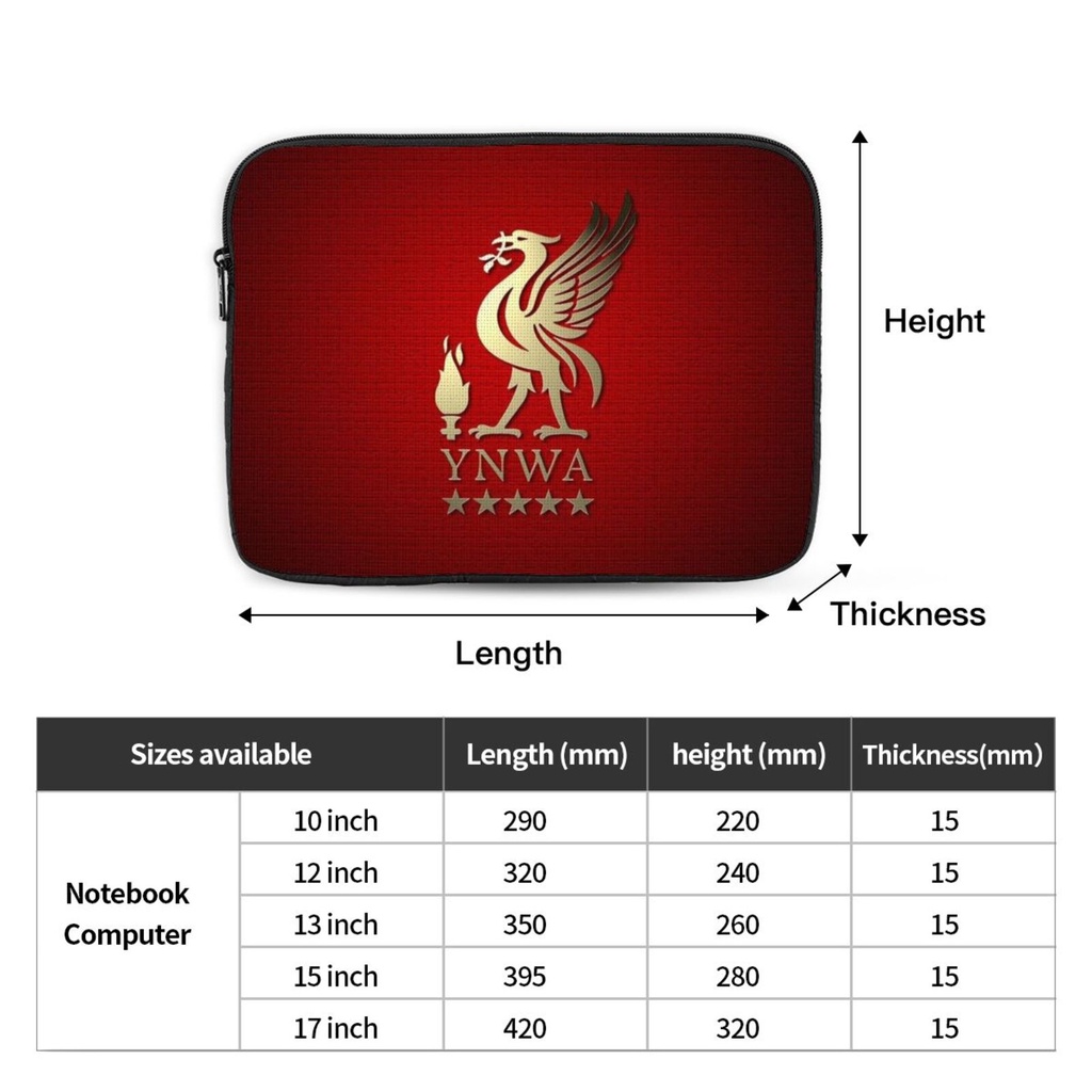 กระเป๋าใส่แล็ปท็อป Liverpool กันน้ํา กันกระแทก ขนาด 10-17 นิ้ว แบบพกพา