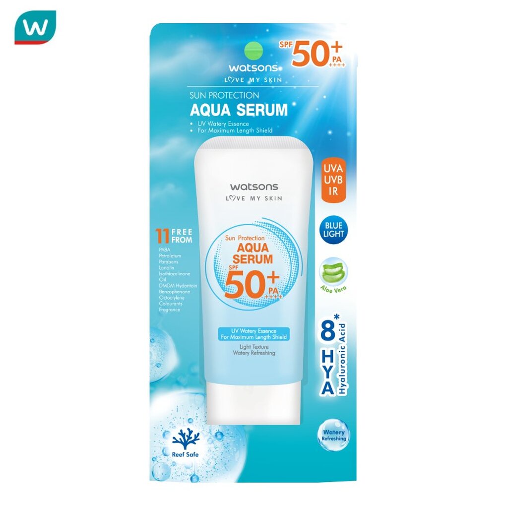 Watsons วัตสัน ซัน โพรเทคชั่น อะควา เซรั่ม เอสพีเอฟ 50+ พีเอ++++