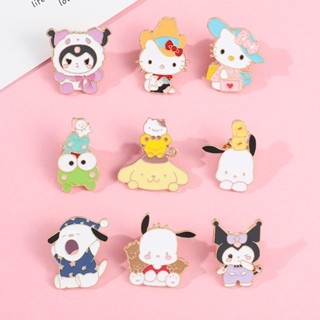 น่ารัก Sanrio เคลือบ Pin Kawaii กระต่าย แมว เข็มกลัด Kuromi Mymelody Pins HelloKitty ปกเสื้อ เครื่องประดับ ของขวัญสําหรับเด็ก