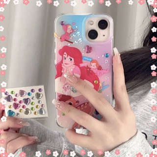 เคสโทรศัพท์มือถือแบบแข็ง กันกระแทก ลายการ์ตูนนางเงือกน่ารัก สองชั้น สําหรับ iPhone 14 13 Pro 12 11 Pro Max 12Pro 13Pro 14Pro 12Promax 13Promax 14Promax