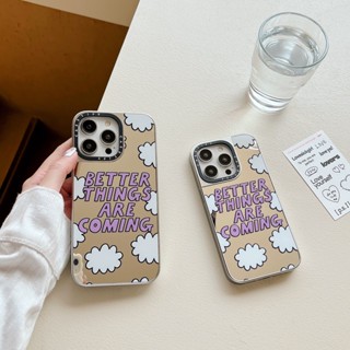 เคสโทรศัพท์มือถือกระจก ชุบไฟฟ้า ลาย Good Things Happen สําหรับ iphone 14 13 12 11 pro max