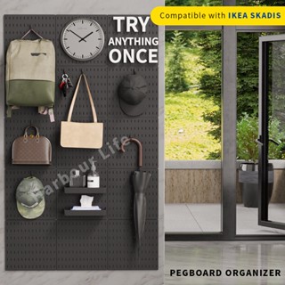 Pegboard  กระดานแขวนผนังสำหรับจัดเก็บของพร้อมชุดติดตั้ง ชั้นวางของ ของแขวน ที่ใส่จดหมาย ไม้หนีบ ที่ใส่ของ