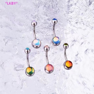 Luckybabys&gt; ใหม่ แหวนสเตนเลส ติดหน้าท้อง แต่งกลิตเตอร์ สําหรับผู้หญิง