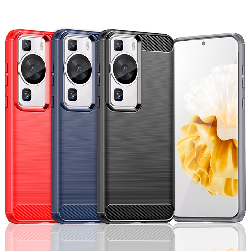 สําหรับ Huawei P60 / P60 Pro Ultra Slim Brushed Texture กันกระแทก Soft TPU Case Cover
