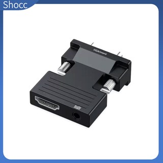 Shocc อะแดปเตอร์แปลง Vga เป็น Hdmi 1080p Hd สําหรับ PS4 PC Laptop Tv Monitor Projector