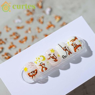 Curtes สติกเกอร์ ลายการ์ตูนหมีพูห์น่ารัก 5D มีกาวในตัว แฟชั่น สําหรับติดตกแต่งเล็บ DIY|ฟอยล์ติดเล็บ