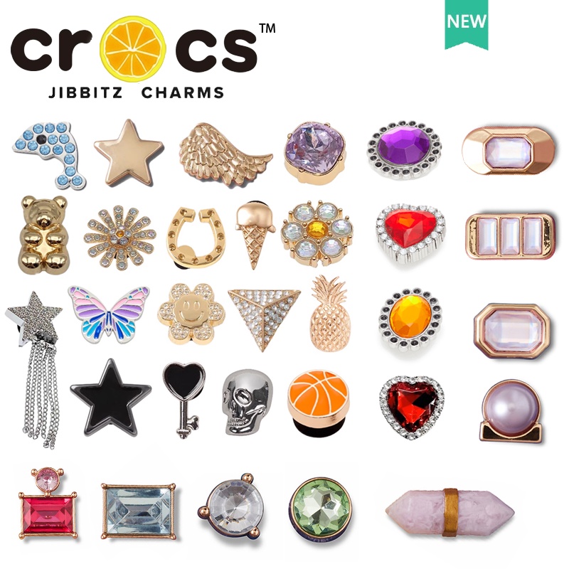 JIBBITZ cross charms ตัวติดรองเท้า ดอกไม้2025 ตัวติดรองเท้า cross