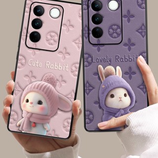 Dmy เคสโทรศัพท์มือถือ ลายกระต่ายน่ารัก สําหรับ Vivo V27 V25 pro V23e V25e V21 V23 V21e V20 pro V20se V19 V17 V15 V11i Y51 Y21 Y21S Y21A Y20i Y20S Y20A Y30S Y35 Y30i Y15S Y15A Y17 Y12 Y15 Y76 Y33S Y33T X80