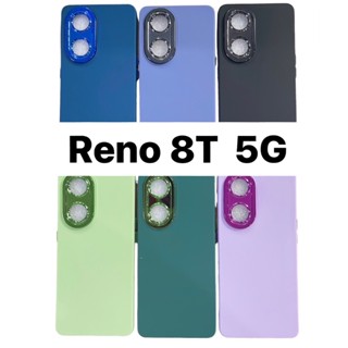 พร้อมส่ง Oppo Reno 8T 5G เคสกำมะหยี่ TPU สีพื้น โครเมี่ยม กันกล้องสี