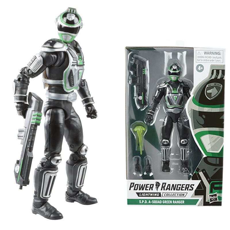 Hasbro Original Power Rangers SPD A-SOUAD GREEN RANGER Joints Movable Anime Action Figure Toys for Kids Boys Birthday