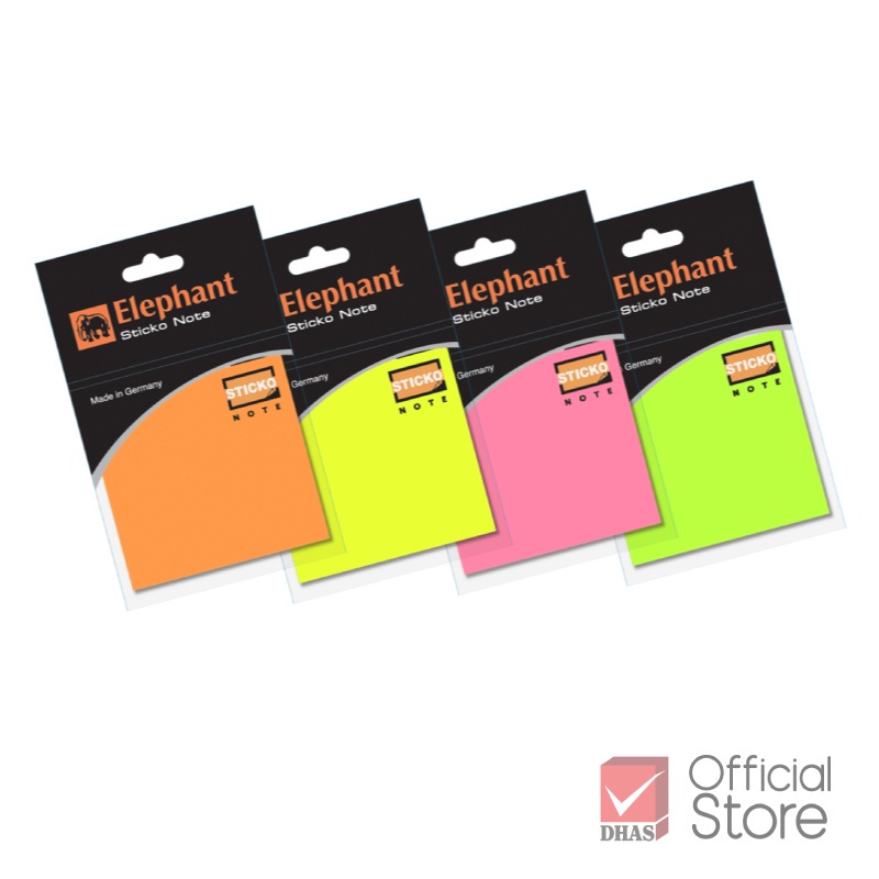 (USP)💢พร้อมส่ง💢ELEPHANT โพสท์อิท กระดาษโน้ตกาวในตัว 3x3นิ้ว คละสี ห่อ40แผ่น (1แพ็ค/12ห่อ)