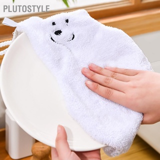 Plutostyle ผ้าขนหนูเช็ดมือ แบบหนา ดูดซับน้ําได้ดี ลายหมีน้อยน่ารัก แห้งเร็ว สําหรับห้องครัว ห้องน้ํา