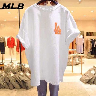 Mlb NY ของแท้ เสื้อยืดลําลอง แขนสั้น ทรงหลวม สไตล์สปอร์ต สําหรับคู่รัก