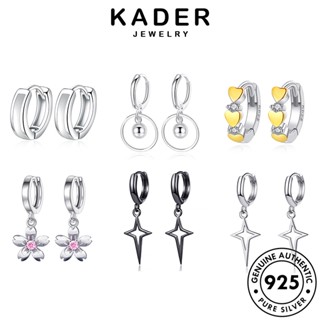 Kader ต่างหูห่วง เงิน 925 ประดับเพชรโมอิส ขนาดเล็ก สําหรับผู้หญิง M012