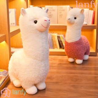 Lanfy หมอนตุ๊กตา ผ้าฝ้าย รูปอัลปาก้า ขนาด 28 ซม. สีสันสดใส ของเล่นสําหรับเด็ก