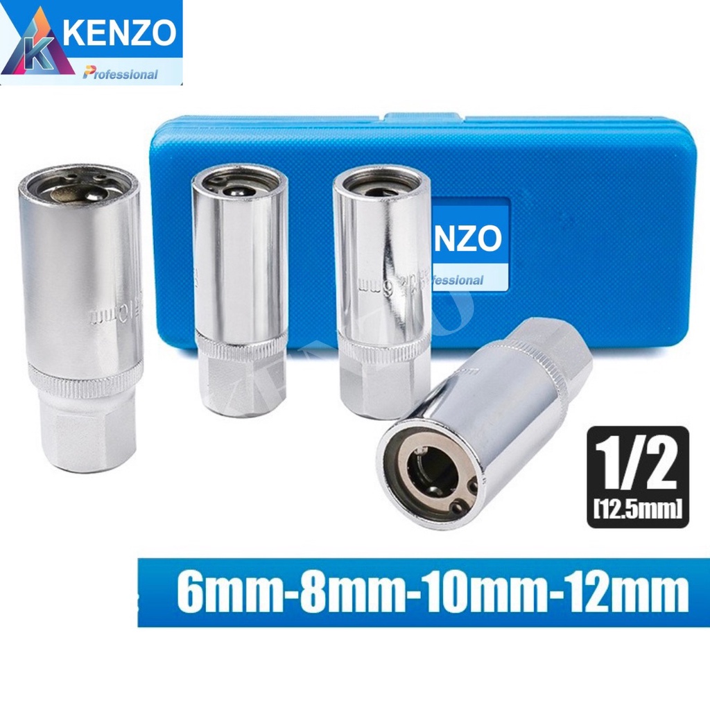 ออกใบกำกับภาษีได้ TOOLS KENZO ชุดลูกบล็อกถอดสตัด 4ตัวชุดS