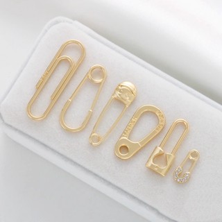 จี้คลิปหนีบกระดาษ ชุบทอง 14k สําหรับทําเครื่องประดับ สร้อยคอ สร้อยข้อมือ diy
